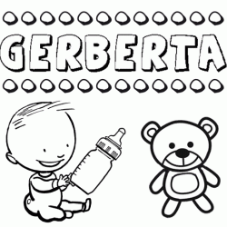 Dibujo con el nombre Gerberta para colorear, pintar e imprimir