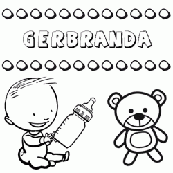 Dibujo con el nombre Gerbranda para colorear, pintar e imprimir