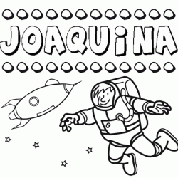 Dibujo con el nombre Joaquina para colorear, pintar e imprimir