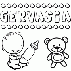 Dibujo con el nombre Gervasia para colorear, pintar e imprimir