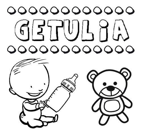 Dibujo con el nombre Getulia para colorear, pintar e imprimir