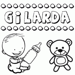 Dibujo con el nombre Gilarda para colorear, pintar e imprimir