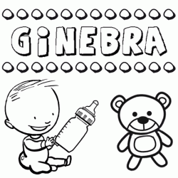 Dibujo con el nombre Ginebra para colorear, pintar e imprimir