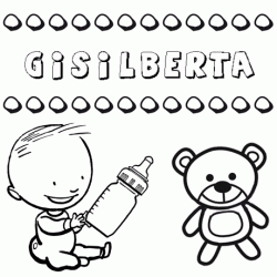 Dibujo con el nombre Gisilberta para colorear, pintar e imprimir
