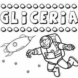 Dibujo con el nombre Gliceria para colorear, pintar e imprimir