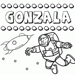 Dibujo con el nombre Gonzala para colorear, pintar e imprimir