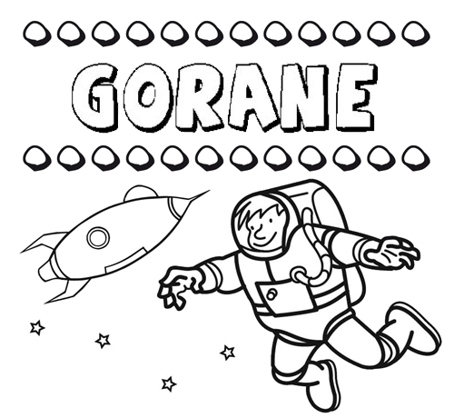 Dibujo con el nombre Gorane para colorear, pintar e imprimir