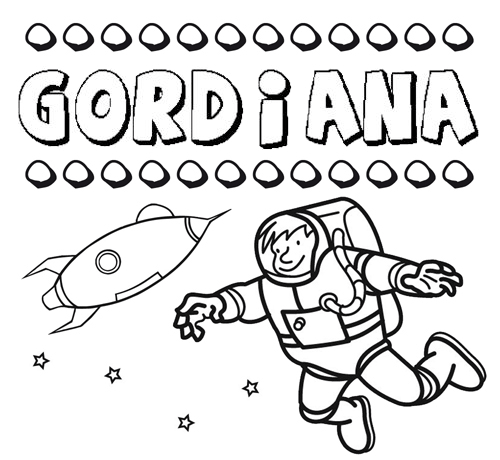 Dibujo con el nombre Gordiana para colorear, pintar e imprimir