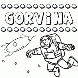 Dibujo con el nombre Gorvina para colorear, pintar e imprimir
