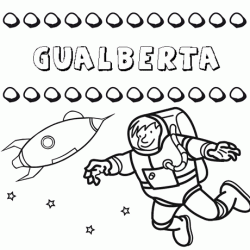 Dibujo con el nombre Gualberta para colorear, pintar e imprimir