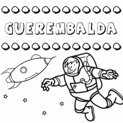 Dibujo con el nombre Guerembalda para colorear, pintar e imprimir