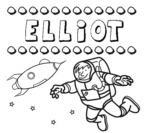 Dibujo con el nombre Elliot para colorear, pintar e imprimir
