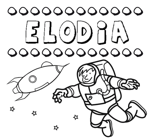 Dibujo con el nombre Elodia para colorear, pintar e imprimir