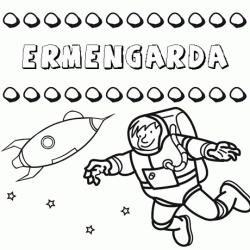 Dibujo con el nombre Ermengarda para colorear, pintar e imprimir
