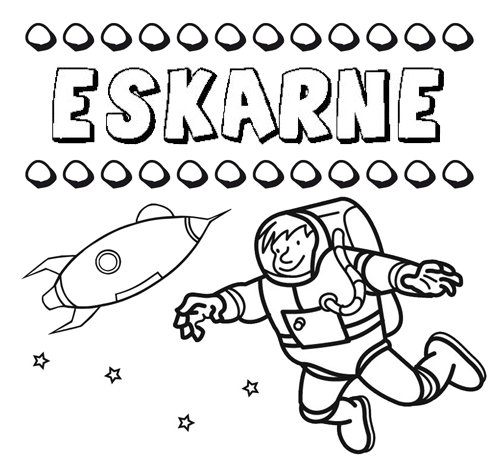Dibujo con el nombre Eskarne para colorear, pintar e imprimir