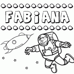 Dibujo con el nombre Fabiana para colorear, pintar e imprimir