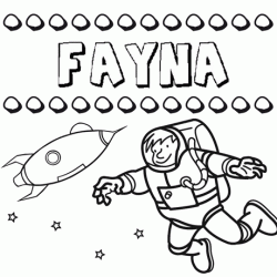 Dibujo con el nombre Fayna para colorear, pintar e imprimir