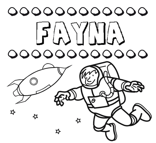 Dibujo con el nombre Fayna para colorear, pintar e imprimir