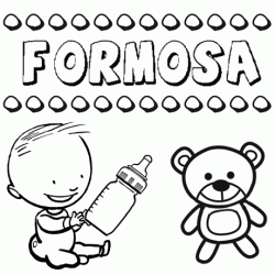 Dibujo con el nombre Formosa para colorear, pintar e imprimir