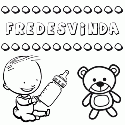 Dibujo con el nombre Fredesvinda para colorear, pintar e imprimir