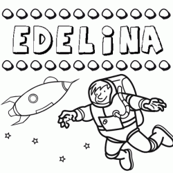 Dibujo con el nombre Edelina para colorear, pintar e imprimir