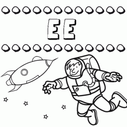 Dibujo con el nombre Ee para colorear, pintar e imprimir