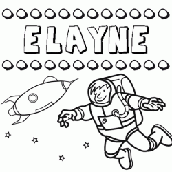 Dibujo con el nombre Elayne para colorear, pintar e imprimir