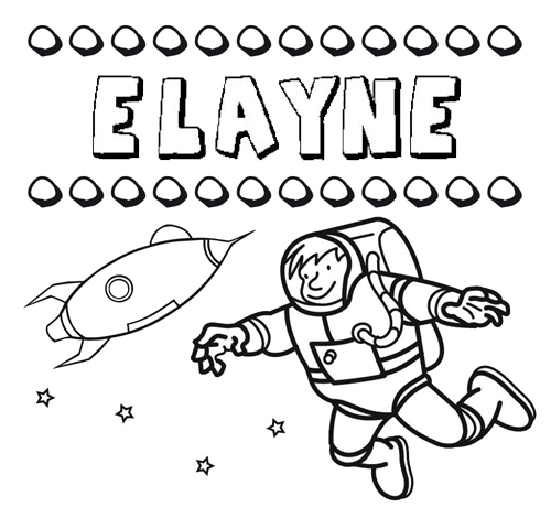 Dibujo con el nombre Elayne para colorear, pintar e imprimir