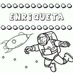 Dibujo con el nombre Enriqueta para colorear, pintar e imprimir
