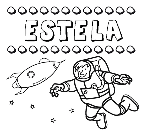 Dibujo con el nombre Estela para colorear, pintar e imprimir