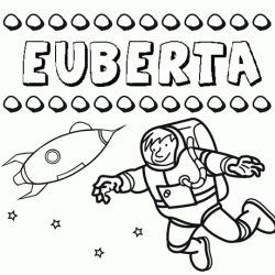 Dibujo con el nombre Euberta para colorear, pintar e imprimir