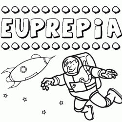 Dibujo con el nombre Euprepia para colorear, pintar e imprimir