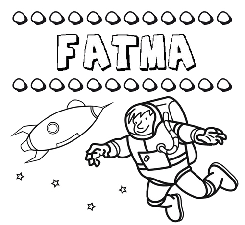 Dibujo con el nombre Fatma para colorear, pintar e imprimir