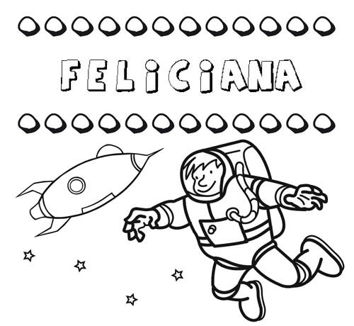 Dibujo con el nombre Feliciana para colorear, pintar e imprimir