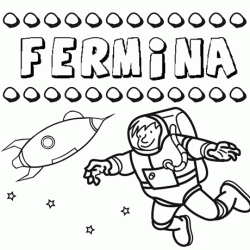 Dibujo con el nombre Fermína para colorear, pintar e imprimir