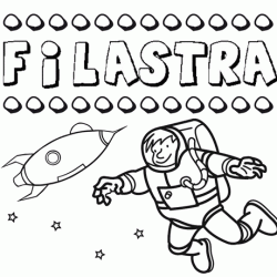 Dibujo con el nombre Filastra para colorear, pintar e imprimir