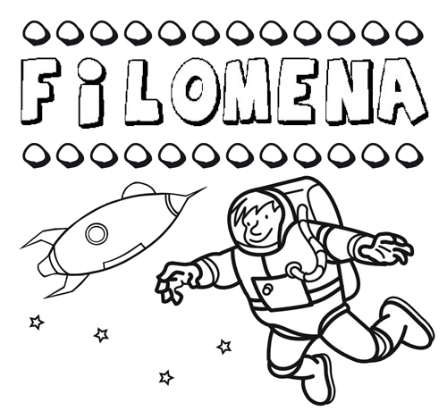 Dibujo con el nombre Filomena para colorear, pintar e imprimir