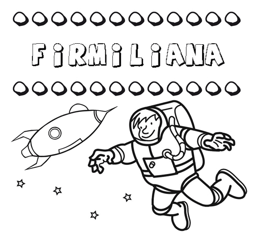 Dibujo con el nombre Firmiliana para colorear, pintar e imprimir