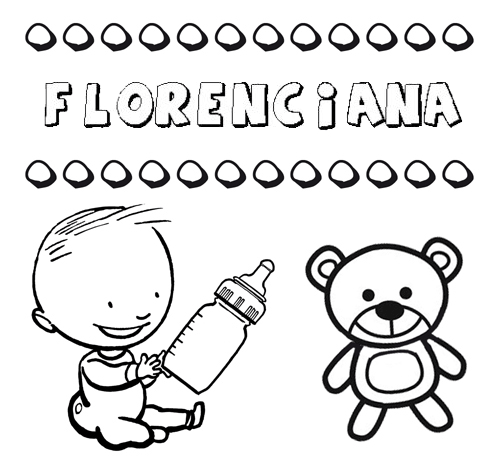 Dibujo con el nombre Florenciana para colorear, pintar e imprimir