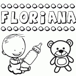 Dibujo con el nombre Floriana para colorear, pintar e imprimir