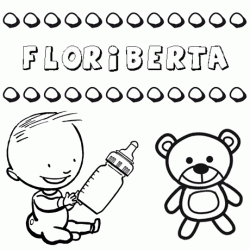 Dibujo con el nombre Floriberta para colorear, pintar e imprimir