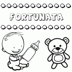Dibujo con el nombre Fortunata para colorear, pintar e imprimir