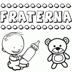 Dibujo con el nombre Fraterna para colorear, pintar e imprimir