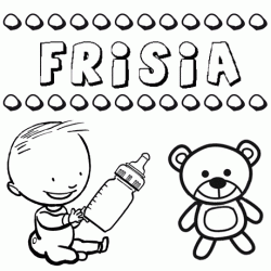 Dibujo con el nombre Frisia para colorear, pintar e imprimir
