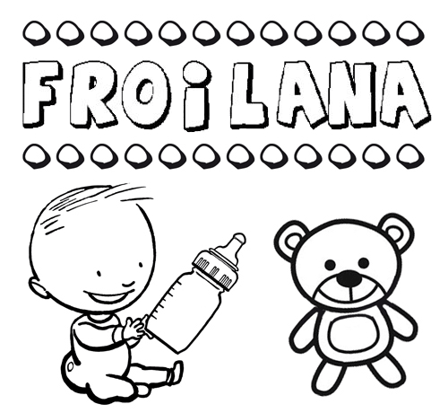 Dibujo con el nombre Froilana para colorear, pintar e imprimir