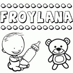 Dibujo con el nombre Froylana para colorear, pintar e imprimir