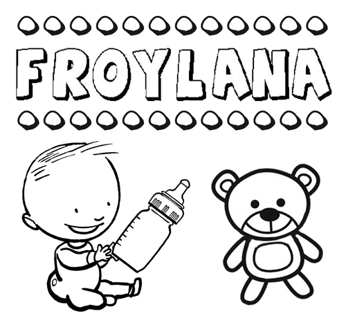Dibujo con el nombre Froylana para colorear, pintar e imprimir