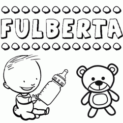 Dibujo con el nombre Fulberta para colorear, pintar e imprimir
