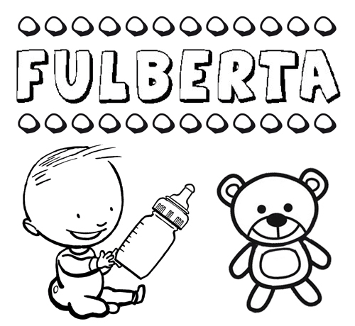Dibujo con el nombre Fulberta para colorear, pintar e imprimir
