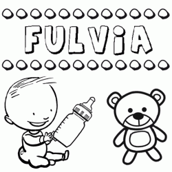 Dibujo con el nombre Fulvia para colorear, pintar e imprimir